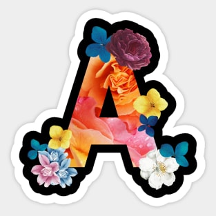 Floral Letter A Sticker